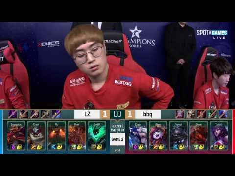 LZ vs BBQ Highlights Game 3 LCK Spring 2017 W8D1 Longzhu vs BBQ Olivers  G3
