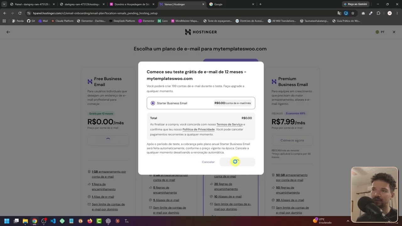 Aula 4 - Como criar e-mail profissional na Hostinger