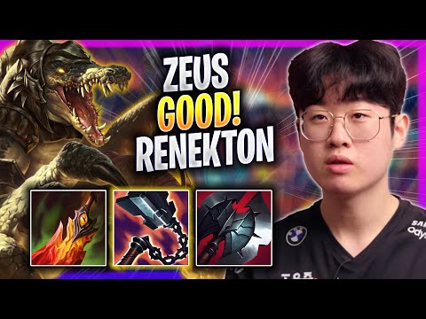 ZEUS IS SO GOOD WITH RENEKTON! - T1 Zeus Plays Renekton TOP vs Fiora! | Season 2023