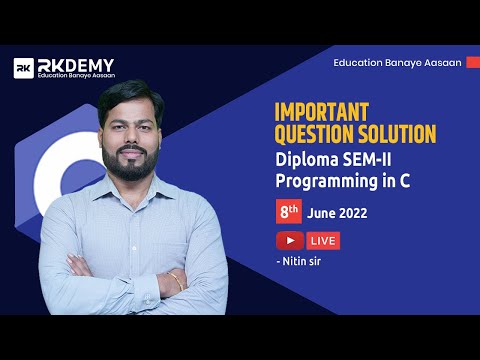 Important Question Solution | Programming in C | Diploma SEM-II | Nitin Sir | RKDEMY