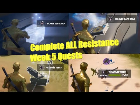 Fortnite Resistance Quests Week 5 Recover a Data Drive From Daily Rubble Plant Wiretaps Set up Relay