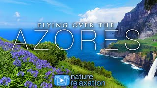 [4K 60FPS] Flying Over the Azores Islands - 1HR Ambient Aerial Film + Soothing Music & Ocean Sounds