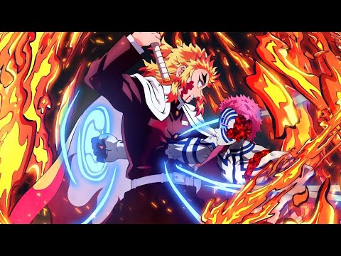 Akaza vs Rengoku Full Fight English DUB(4K UHD 60fps) | Demon Slayer