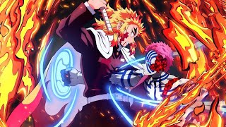 Akaza vs Rengoku Full Fight English DUB(4K UHD 60fps) | Demon Slayer