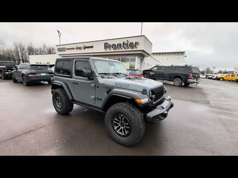 2026 Jeep Wrangler Willys 2 Door 4x4 in Gray for sale at Frontier Chrysler Dodge Jeep Ram Fiat Ltd. in Smithers, BC