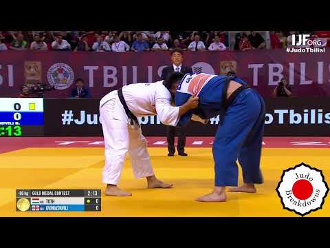 Judo Mens U90 - Krisztian Toth vs. Beka Gviniashvili - Grand Slam Tbilisi 2022 original commentary