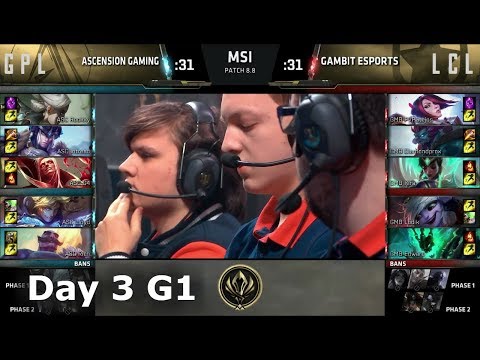 Ascension Gaming vs Gambit Esports | Day 3 LoL MSI 2018 Play-In Group Stage | ASC vs GMB