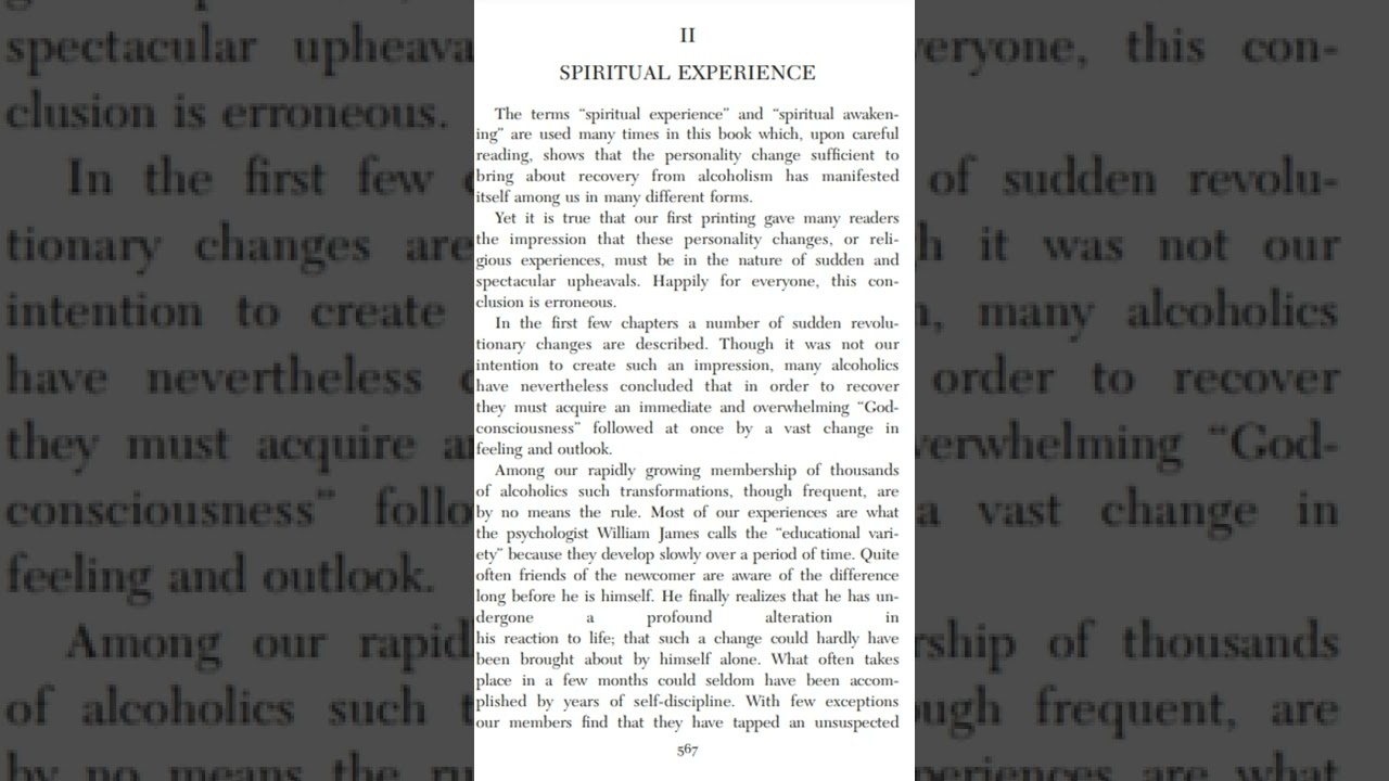 AA Big Book - Appendix II, Spiritual Experience - Alcoholics Anonymous - Audiobook #bigbook #aa