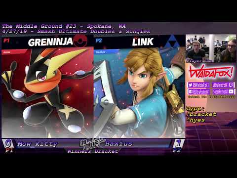MG 23 - Ult. Singles WQF - Mow_kitty (Mii Swordfighter, Greninja) vs. Baxius (Link)