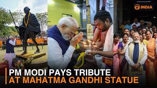 LIVE: PM Modi Pays Tribute at Mahatma Gandhi Statue at Peace Park, Seychelles
