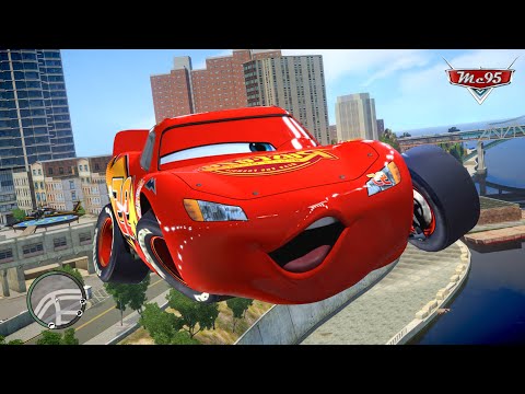 Crazy Rayo Lightning McQueen Car Crashes Ep.50 - GTA 4