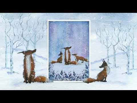 Three Foxes in the Snow by Eleana Evans - A Lavinia Stamps Tutorial