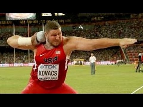 Incredible,Joe Kovacs won the men's shot put gold medal in Beijing 2015