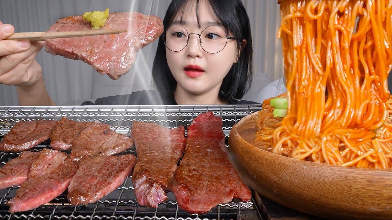 육즙 팡팡 터지는 한우 3종과 비빔국수 먹방🥩🍜Beef BBQ and Bibim Noodles Mukbang ASMR