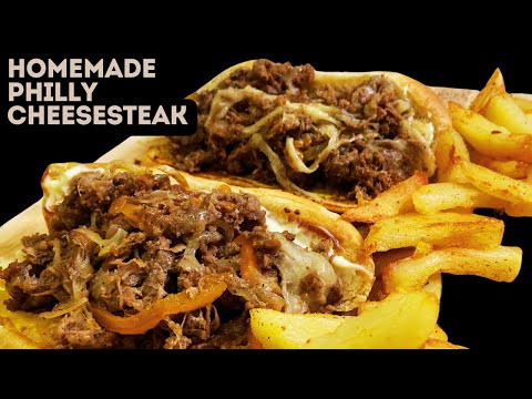 My Wife Makes The Best Philly Cheesesteak Sandwich and Fries | Homemade Recipe