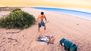 SOLO Camping With NO FOOD On Isolated Beach | Surprising Some Young Fans (Emotional) - Ep 244