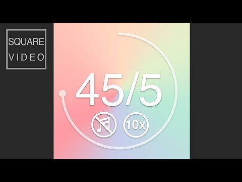 45/5 - Square Video - 45 Minute Timer - 5 Minute Break - Pomodoro Technique - Pastel Color Wheel