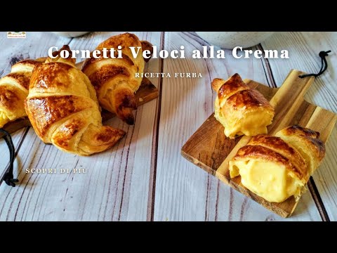Cornetti veloci alla crema: la ricetta furba per un dessert ultra goloso.