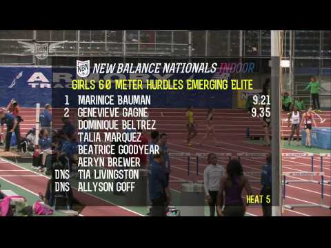 Girls 60m Hurdles EE Prelim Heat 5 - New Balance Nationals Indoor 2013