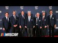 Dale Earnhardt Jr. celebrates the 2024 NASCAR Hall of Fame class