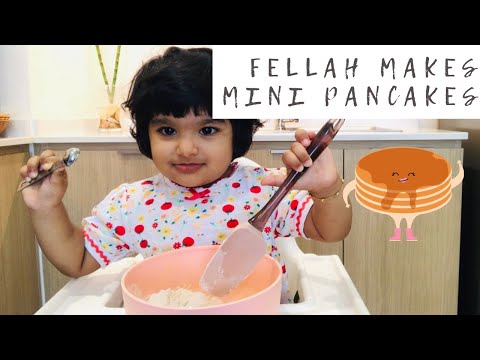 Fellah makes mini pancakes 🥞 || toddler activity || Dubai vlogs || #ayshas_kitchen #toddlercooking
