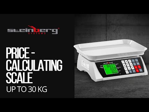 Video - Weegschaal met prijsberekening - 30 kg / 1 g - 28,8 x 21,8 cm - LCD