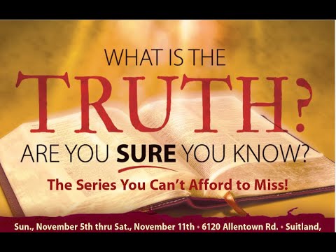 "What is the Truth" Seminar -   "Fat, Sick and Very Dead" - Samuel Tucker - 11/6/2023
