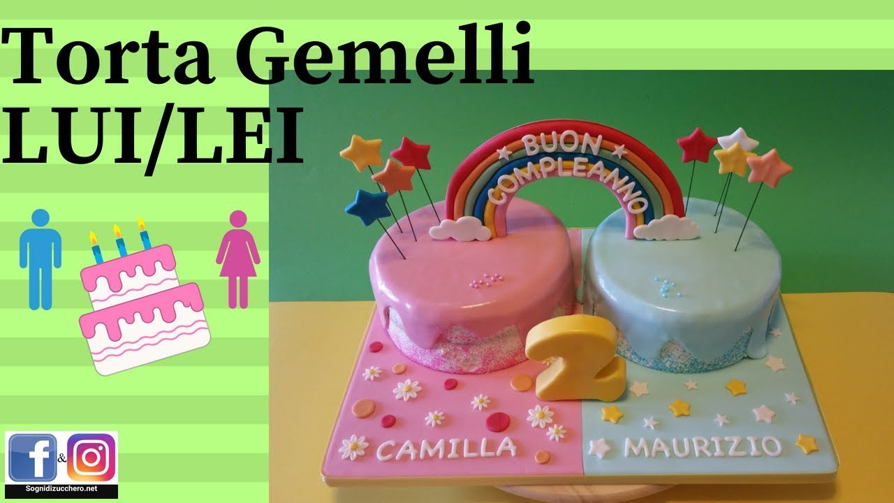 Torta Compleanno Gemelli LUI & LEI Cake Design