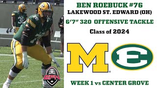 Ben Roebuck Week 1 Highlights vs Center Grove (Indiana)