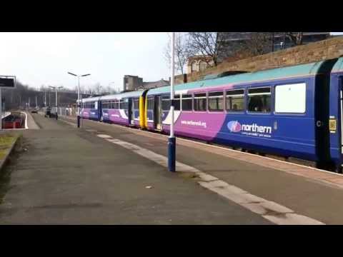 Train arriving at Wigan Wallgate.
