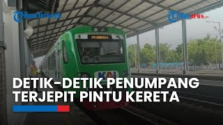 Viral Video Detik-detik Leher Penumpang KA Terjepit Pintu Kereta Api, Buat Penumpang Lain Panik