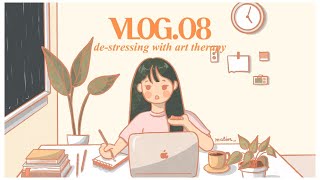 vlog/08 🎨 de-stressing with art therapy (online class and Procreate!)