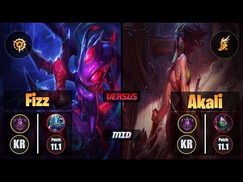 Master FIZZ [Press the Attack] (Mid) VS  AKALI - Master KR Patch 11.1