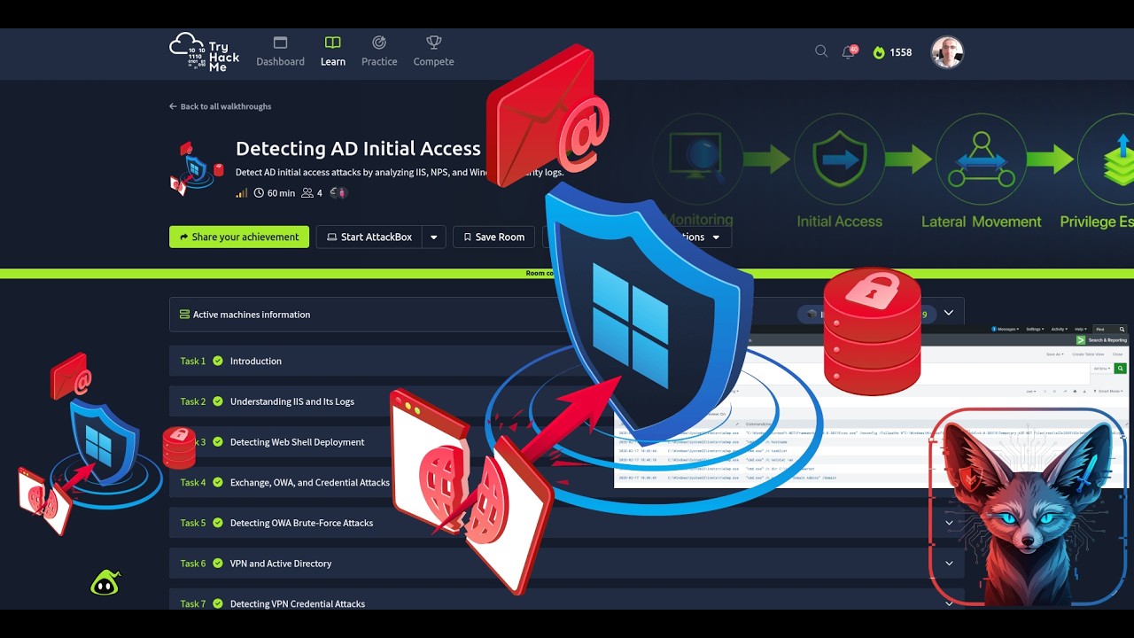 TryHackMe Detecting AD Initial Access | Full Walkthrough 2026
