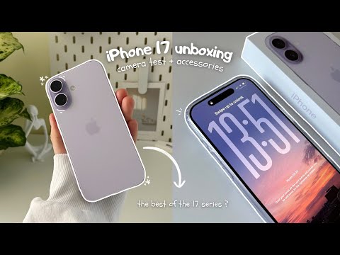  iphone 17 aesthetic unboxing & camera test compared with iphone 16 + essential accessories 🎀