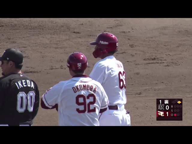 【ファーム】先制の一打!! イーグルス・入江大樹 レフトへのタイムリーヒットを放つ!! 2025年3月26日 東北楽天ゴールデンイーグルス 対 千葉ロッテマリーンズ