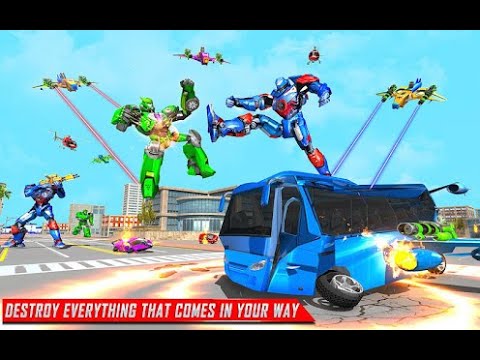 Flying Police Bus Robot Game | Combat Studio