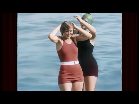 [4K Colorized] A Day at the Beach: 1920s Footage w/sound