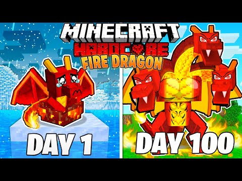 I Survived 100 Days as a FIRE DRAGON in HARDCORE Minecraft!