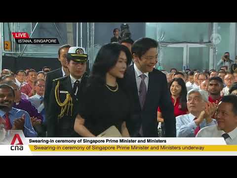 Deputy Prime Minister Lawrence Wong and wife Loo Tze Lui arrive! | Swearing-in Ceremony 2024
