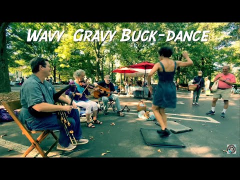 Wavy Gravy Freestyle Buck-dancing to Irish pipes, Oldtime fiddle & guitar - Miss Moonshine #cuteDog