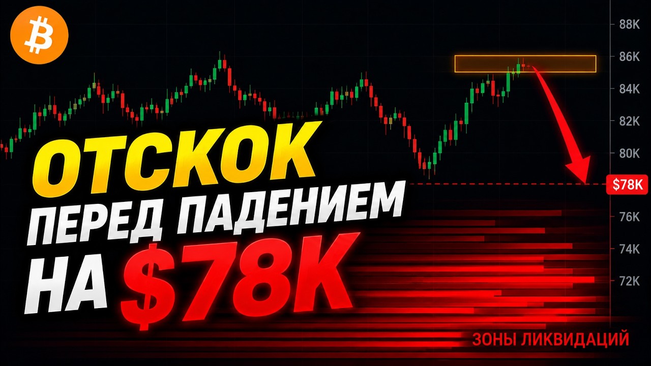 Биткоин ДЕЛАЕТ ОТСКОК Перед Падением на 78к