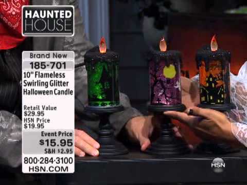 10 Flameless Swirling Glitter Halloween Candle