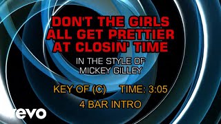 Mickey Gilley - Don&#39;t The Girls All Get Prettier At Closing Time (Karaoke)