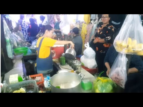 Asian Street Food - Inside Boeung Kengkong Market - Foods And People Activities