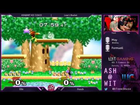 Ellis (Fox, Jiggs) vs. Pooch (Samus) - Melee Loser's Bracket ASH@WIT #23 7/24/15