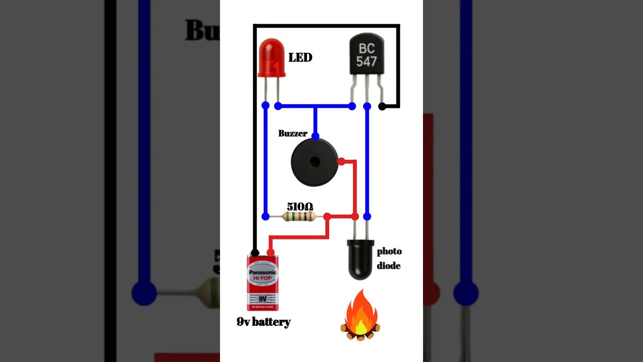 Fire Detection Circuit Using Photodiode & BC547 Transistor #electronics #diy #ideax