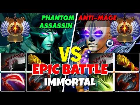 PHANTOM ASSASSIN (Mid) vs ANTI-MAGE (Carry) - Epic Battle Of Immortal Rank Dota 2 Players - Z Dota 2