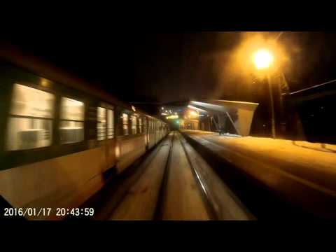 EN57AL cabview nocą Warszawa Wschodnia - Warszawa Zachodnia.