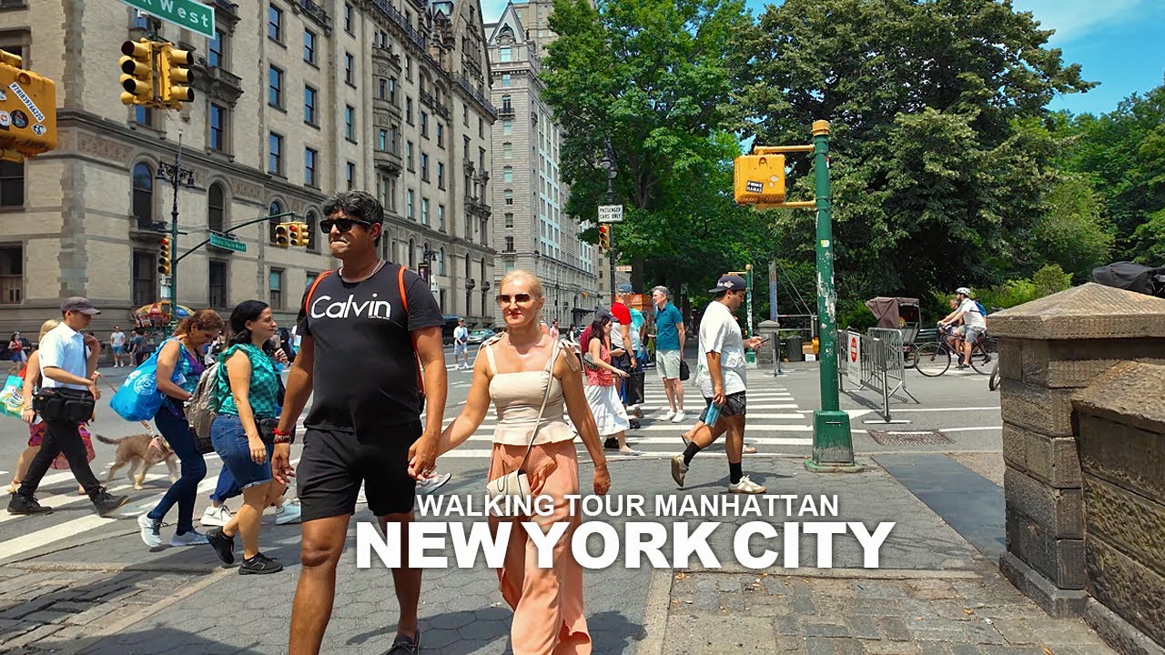 New York Manhattan Summer Walk - Central Park, Strawberry Fields, Bethesda Fountain, Travel, USA, 4K